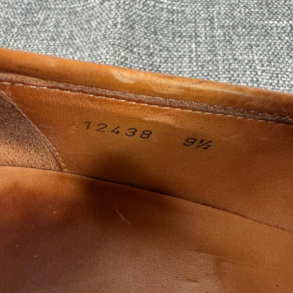 Magnanni Penny Loafers Mens 9.5M Cognac Brown Leather Slip On Dress Shoes Spain